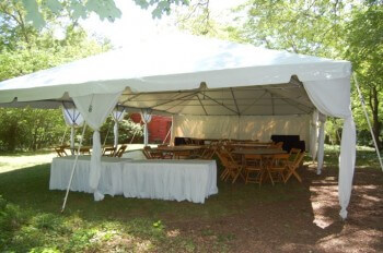 30’x50’ frame tent with leg curtains